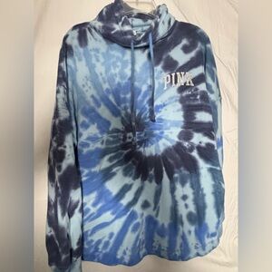 PINK Victoria's Secret Tie-Dye Cowl neck Hoodie Small Super Soft with Pockets